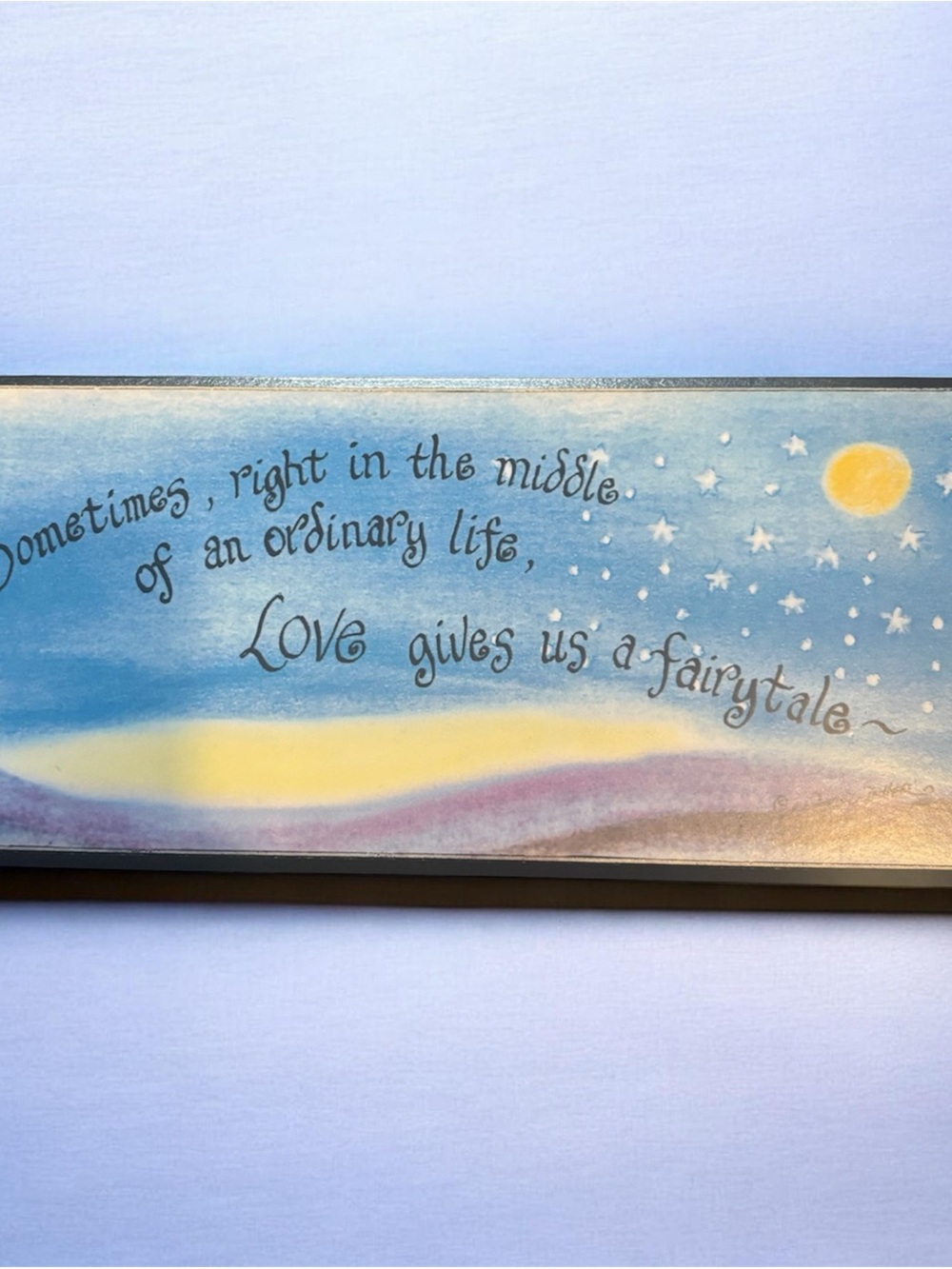 Inspirational 'Love Gives Us a Fairytale' Wall Art - Blue 10x4